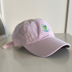 Naples Beach Hotel & Golf Club Seersucker Hat Pink Resort Crest